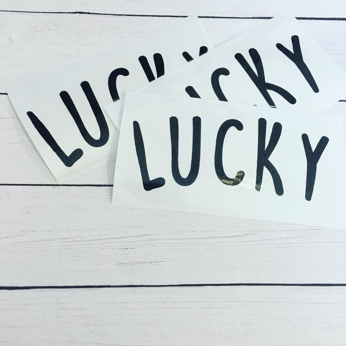 Rae Dunn Inspired LUCKY & SHAMROCK words- DECALS ONLY