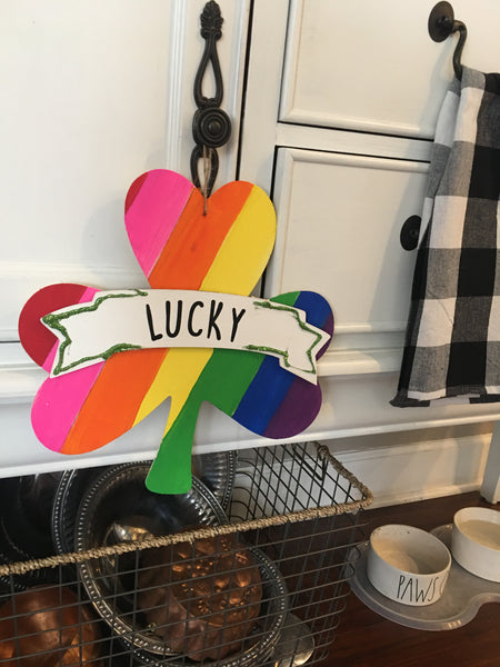 Rae Dunn Inspired LUCKY & SHAMROCK words- DECALS ONLY