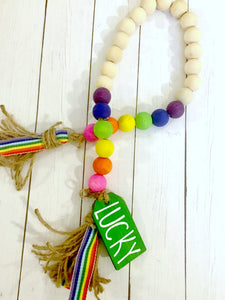 Lucky Rainbow Beads Tassel Garland